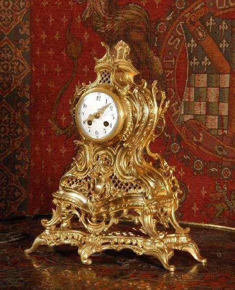fig 1. **** SOLD **** ROCOCO Antique French Boudoir Clock